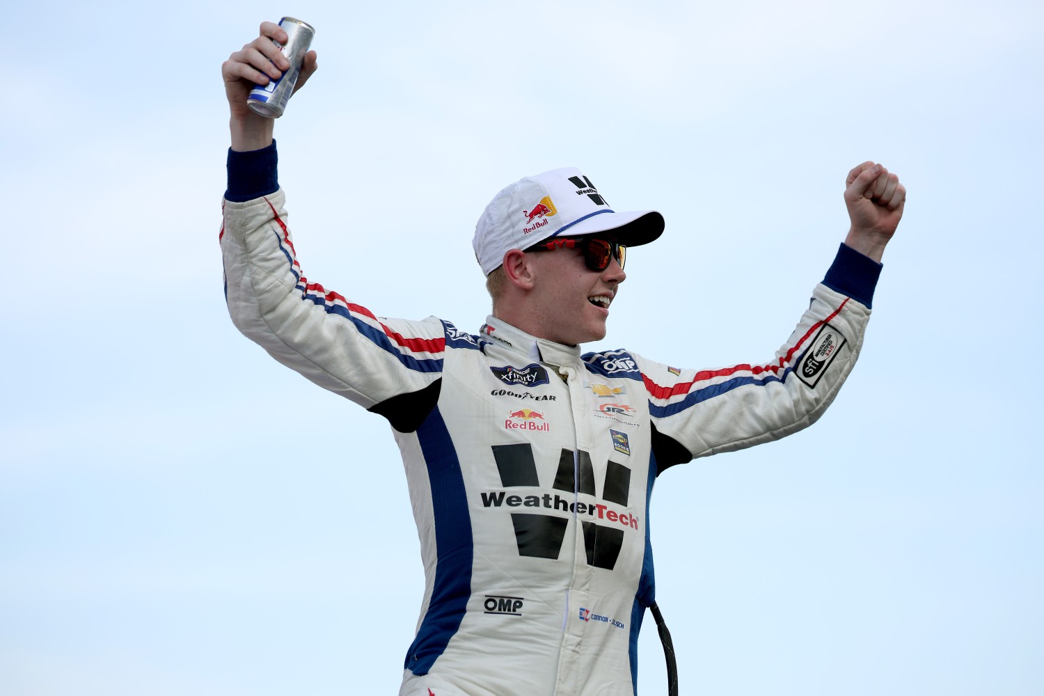 Connor Zilisch, driver of the #88 WeatherTech Chevrolet, celebrates in victory lane after winning the NASCAR Xfinity Series Focused Health 250 at Circuit of The Americas on March 01, 2025 in Austin, Texas. (Photo by James Gilbert/Getty Images for NASCAR)