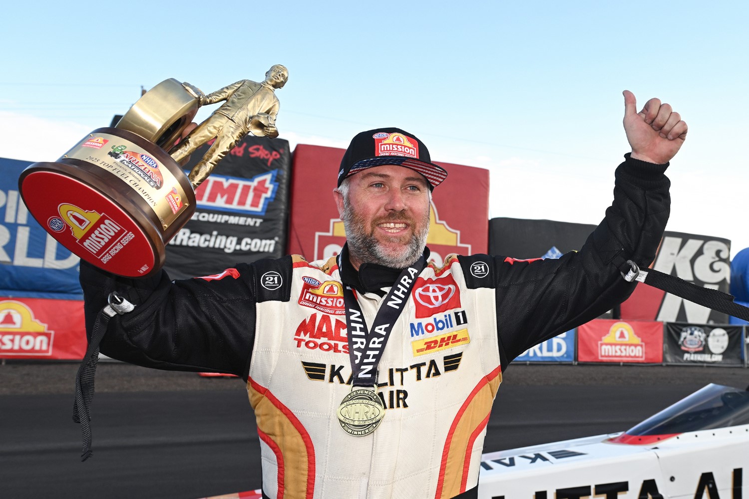 Arizona Nationals Top Fuel winner Shawn Langdon. Image supplied by NHRA