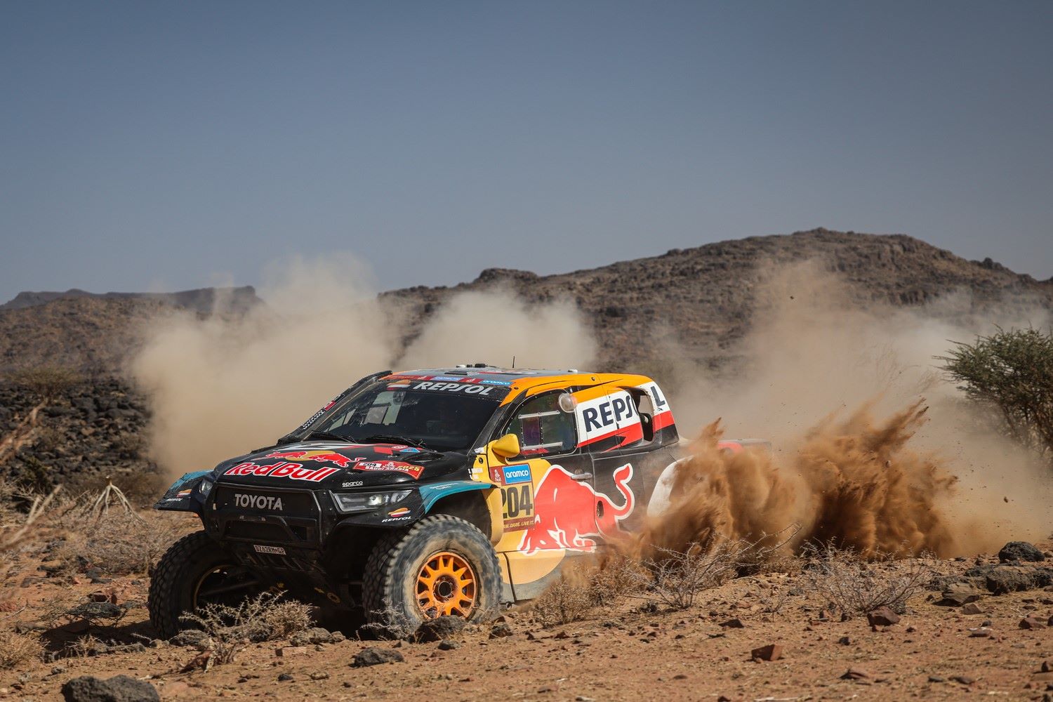 #204 QUINTERO Seth (usa), ZENZ Dennis (ger), Toyota, Toyota Gazoo Racing, FIA W2RC, Ultimate, action during the Stage 3 of the Dakar 2025 on January 7, 2025 between Bisha and Al Henakiyah, Saudi Arabia. Photo Credit A.S.O./A.Vincent/DPPI