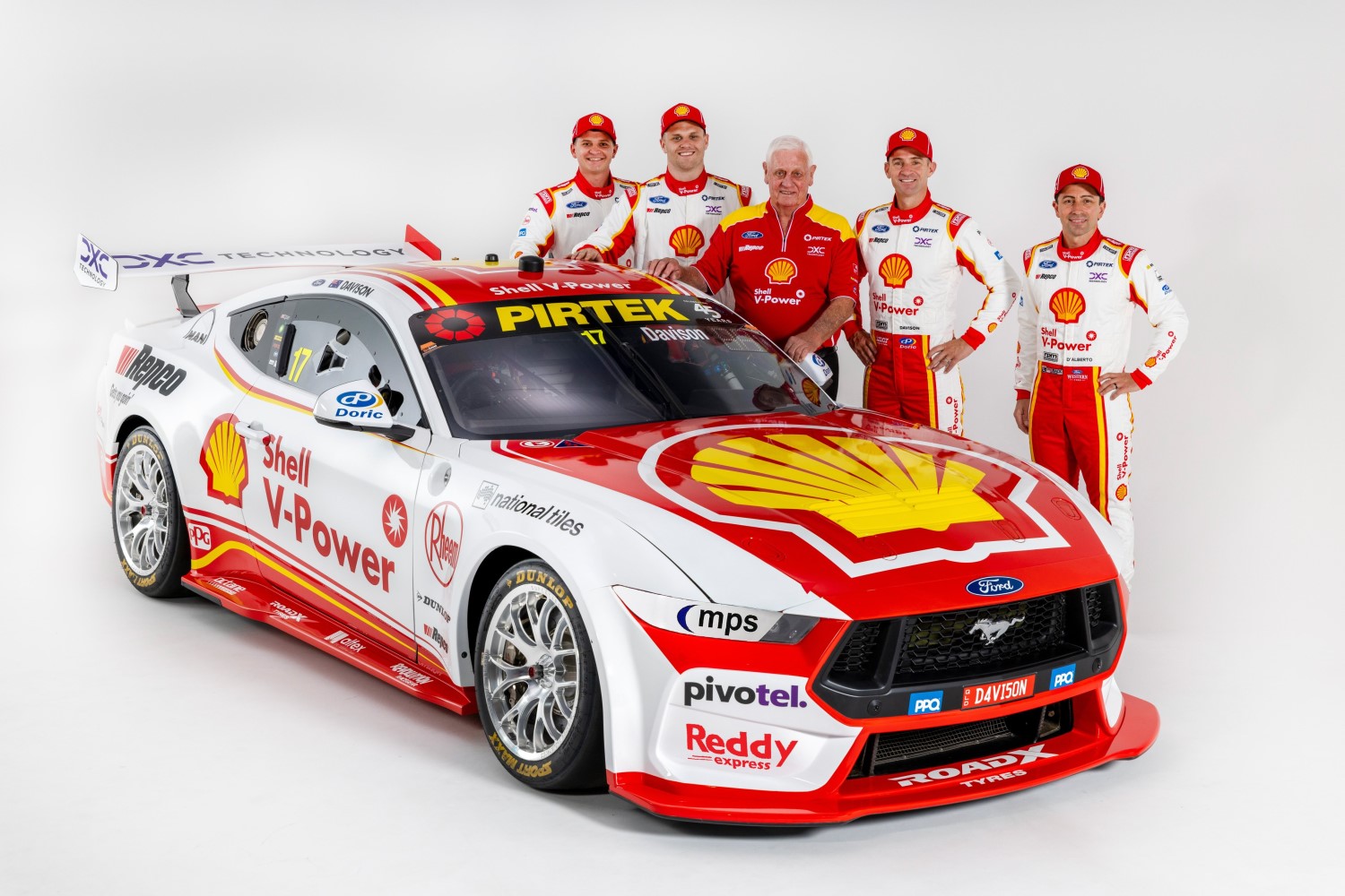 Dick Johnson and his DJR drivers unveil 2025 livery. Photo Supplied