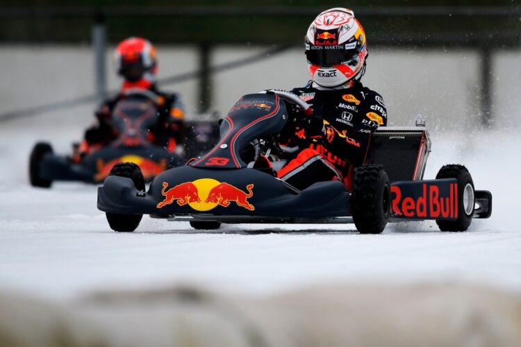 Max Verstappen and Pierre Gasly Go Karting On Ice