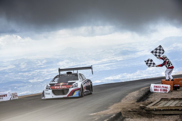 Sebastien Loeb and the Peugeot 208 T16 Pikes Peak set new record