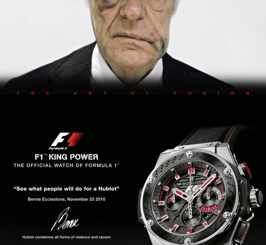 Ecclestone uses mugging bruises for sponsor advert