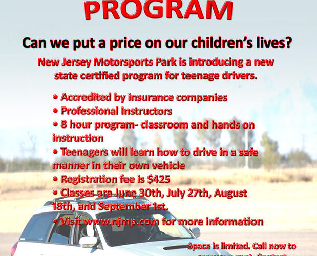 NJMP announces teen driving courses