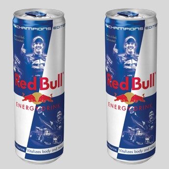 F1 champions feature on Red Bull cans