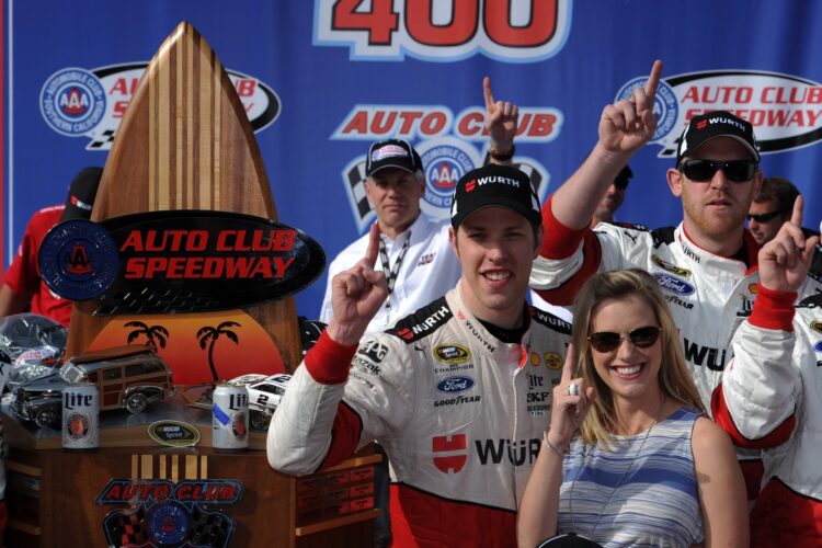 Keselowski takes win at Fontana with late surge