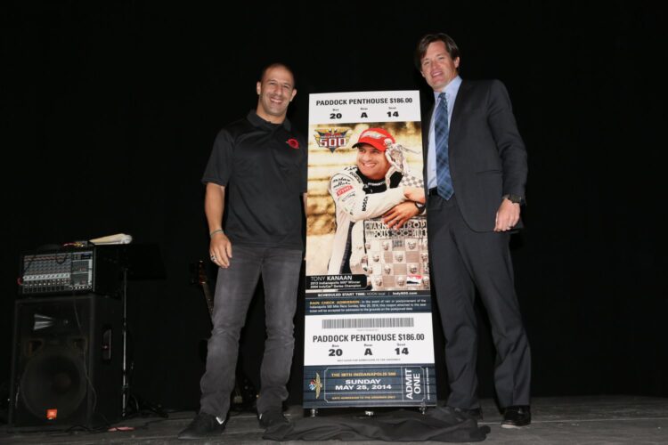 Kanaan unveils 2014 Indy 500 ticket