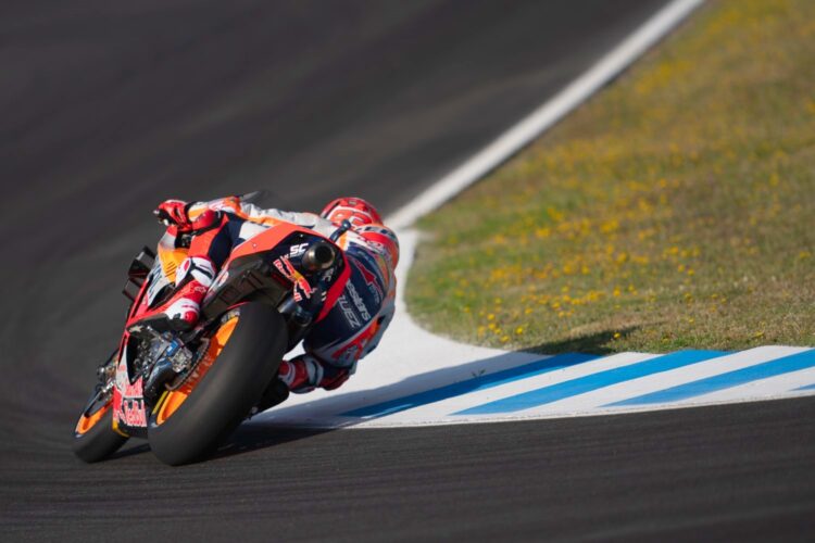 Marquez leads Vinales and Mir on Sunday morning warm-up