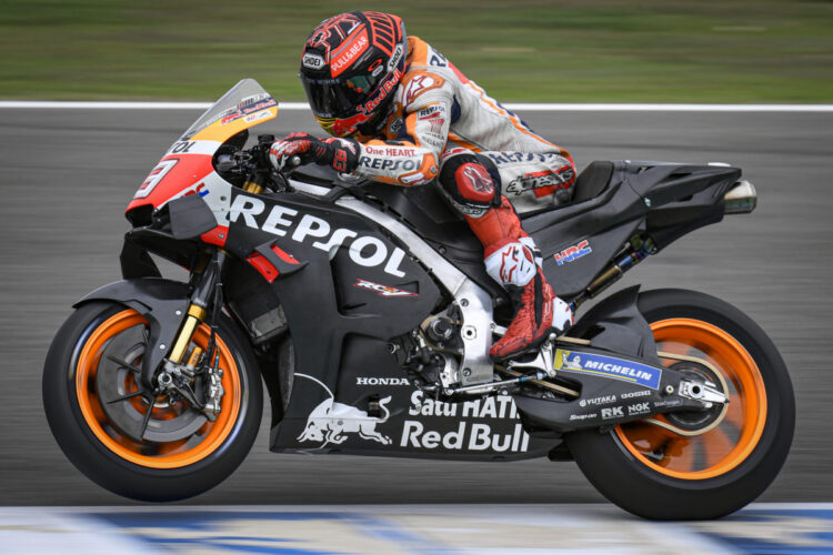 Marc Marquez fastest on rain-affected final test day