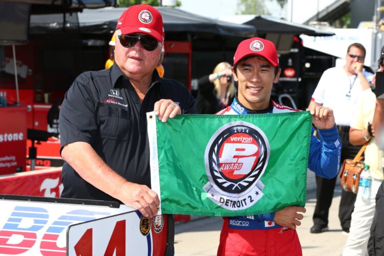 Sato wins pole for race 2 in Detroit