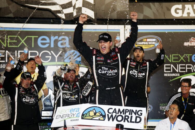 Sauter wins Daytona Truck Race, 100th for Toyota