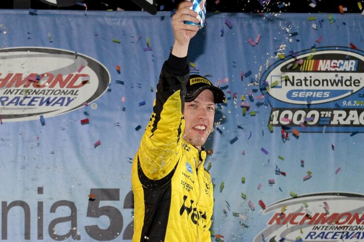 Late pass gives Brad Keselowski victory in 1,000th Nationwide race