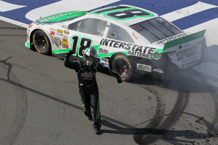 Busch sweeps Fontana as Logano and Hamlin wreck