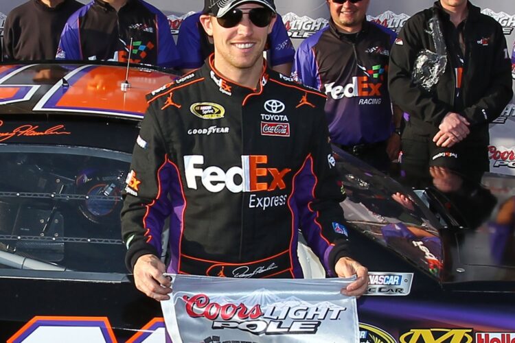 Hamlin wins third pole for Toyota at Fontana