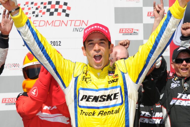 Castroneves holds off Sato to win Edmonton Indy