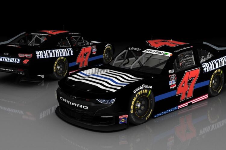 NASCAR team races with pro-police ‘Back The Blue’ paint scheme