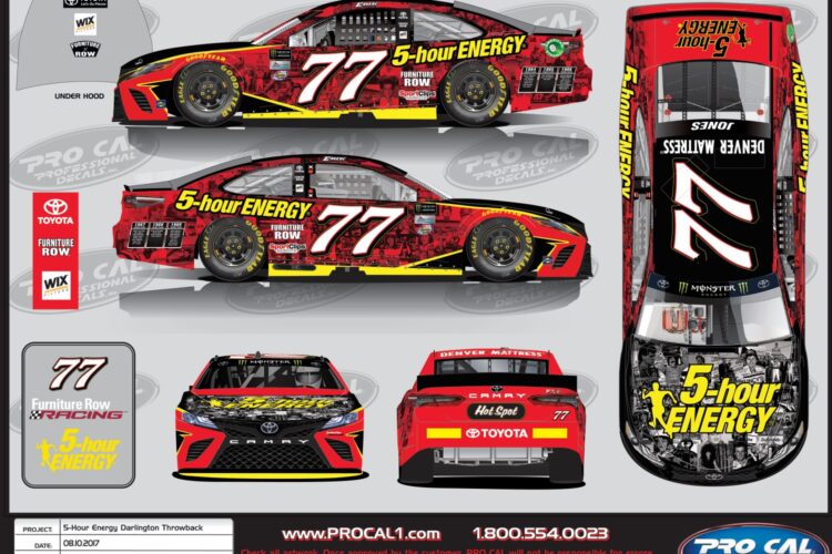 No. 77 5-hour ENERGY Paint Scheme to Honor Rookies of Throwback Era