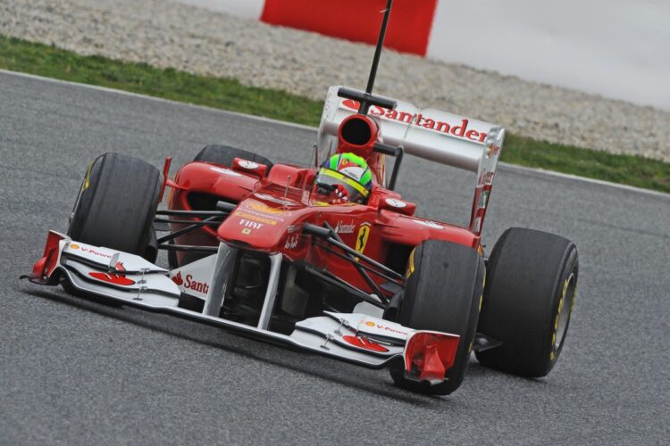 Massa tests upgrades during ‘filming day’