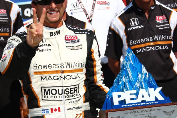 Tagliani makes it two IndyCar oval poles in a row