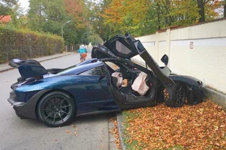 A million-dollar McLaren Senna supercar was crashed on the day it was delivered