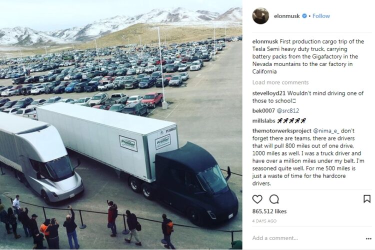 Tesla’s Semi makes first deliveries