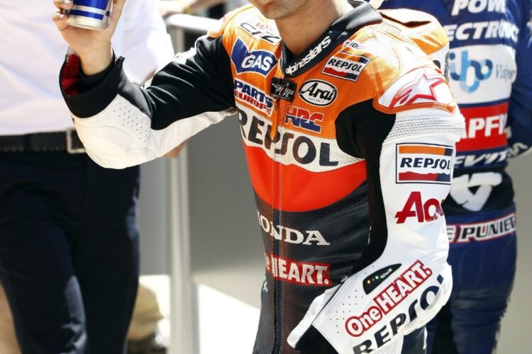 Pedrosa on pole in Indy, Stoner crashes