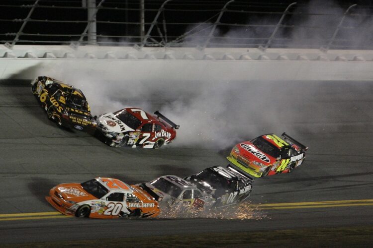 Bumpy Daytona track causes wrecks galore