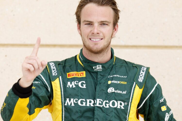 Giedo van der Garde flies to Sakhir pole