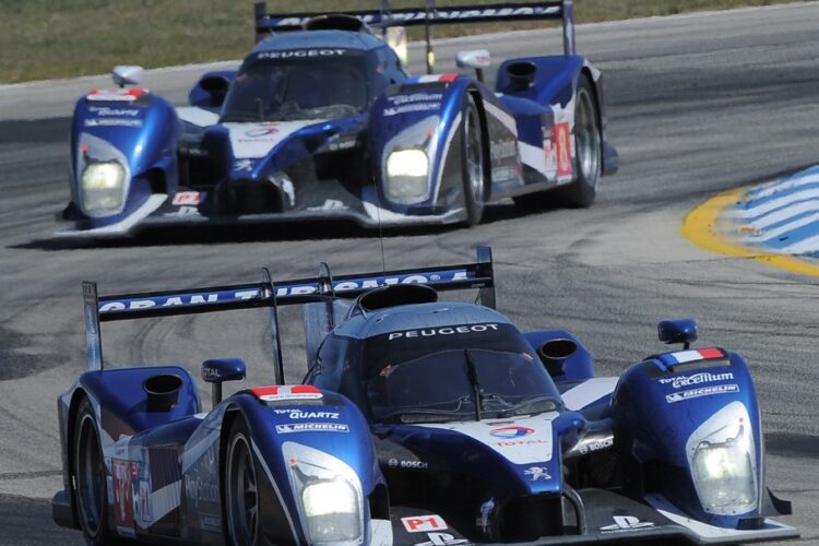 Peugeot 1-2 on day 1 testing at Road Atlanta