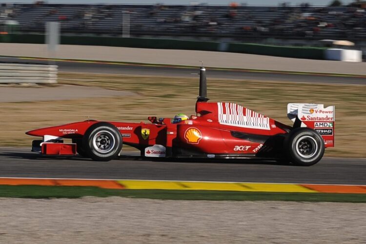 Massa’s Ferrari again fastest in F1 testing