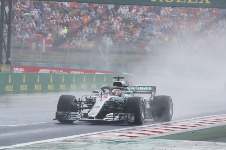 Hamilton and Bottas 1-2 in wet Hungary qualifying