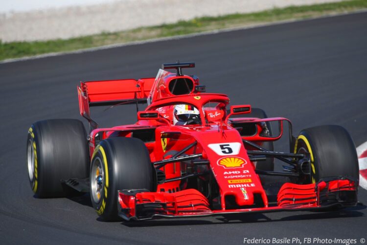 Vettel’s Ferrari tops the times on Day 1 in Barcelona