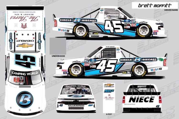 CircleBDiecast.com Partners with Brett Moffitt, Niece Motorsports at Daytona and Talladega