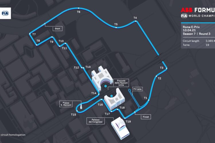 New circuit layout unveiled for Formula E’s trip to Rome