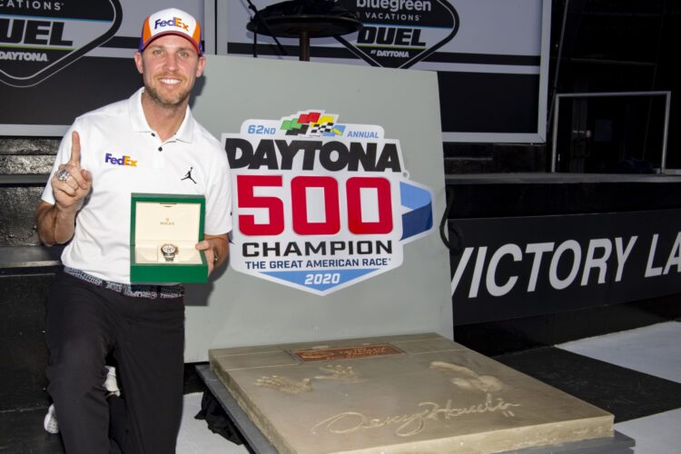 Denny Hamlin, JGR Team, Receive Traditional Gifts as 2020 DAYTONA 500 Champions