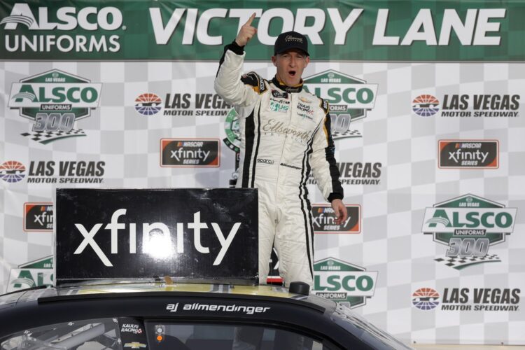 AJ Allmendinger rolls to Xfinity victory at Las Vegas