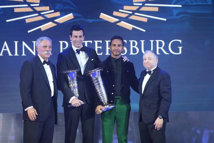 Mercedes and Hamilton receive FIA F1 trophies