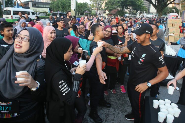 Lewis Hamilton at the PETRONAS Orchid Run & Ride