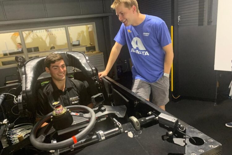 Video: Chevy drivers Byron and Veekay swap rides on Chevy Simulator