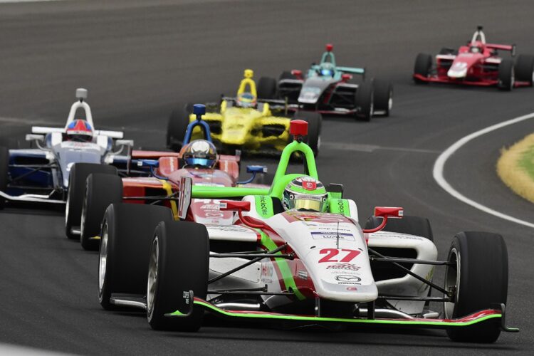 Freedom 100 Indy Lights Test Session Curtailed by Rain Monday