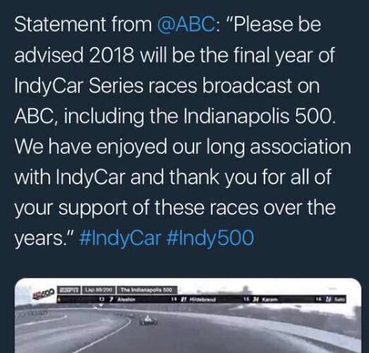 ABC dumps IndyCar (7th Update)