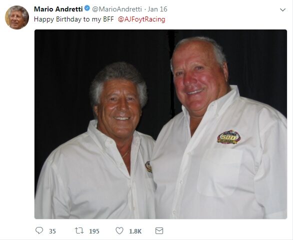 Andretti to send Foyt a Birthday cake