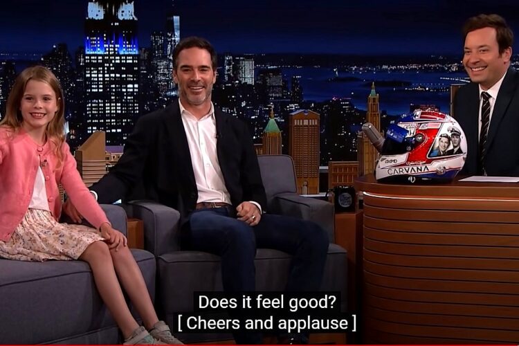 Video: Jimmie Johnson’s Daughter Crashes His Interview on the Tonight Show