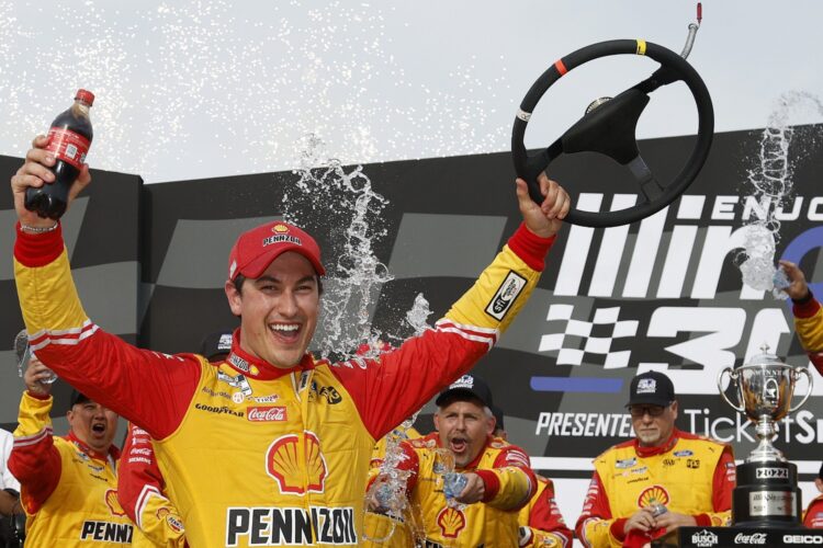 NASCAR: Logano beats Busch to win first Cup race at Gateway