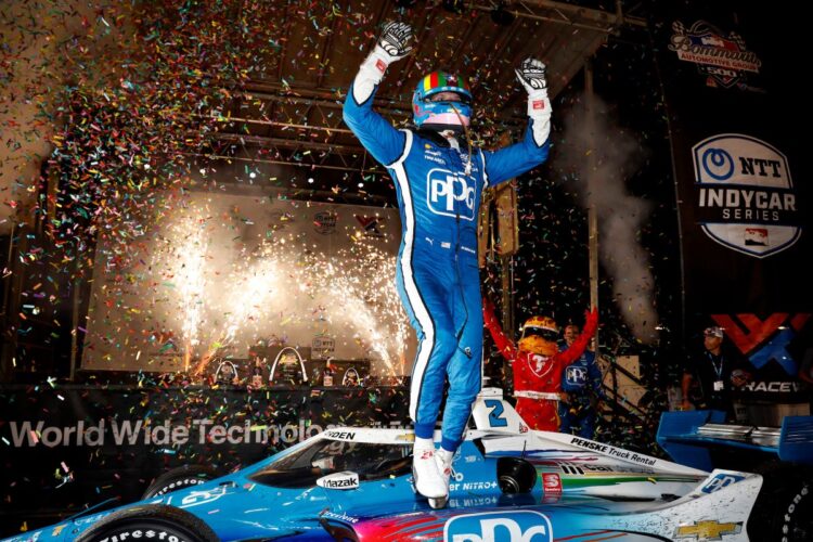 IndyCar: Newgarden wins rain delayed Bommarito Automotive Group 500