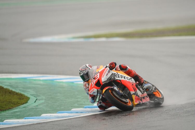 MotoGP: Marquez wins pole at wet Motegi