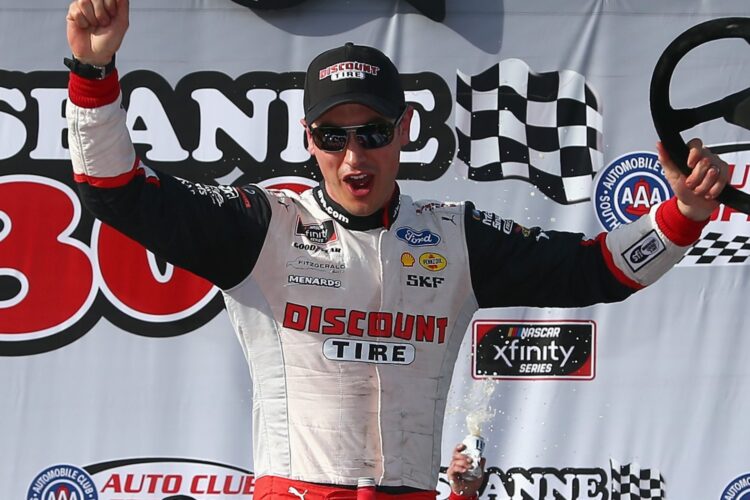 Logano wins Fontana Xfinity race