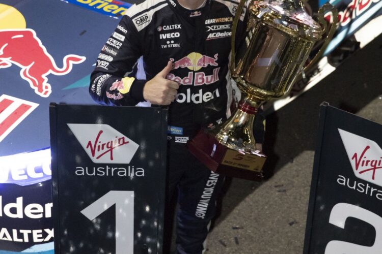 Night race produces fireworks on and off the track as Van Gisbergen wins