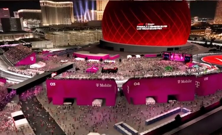 F1: First-Look at Vegas GP grandstands around The Sphere