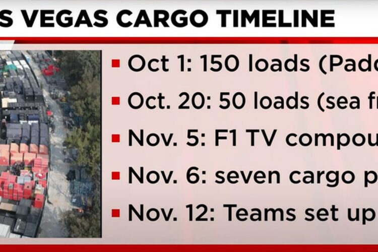 Video: Las Vegas GP preps for massive F1 cargo to roll into town